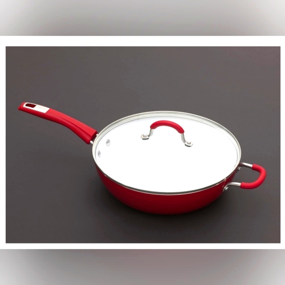 Bialetti AETERNUM Ceramic Titanium Nonstick 12" Pan Red White Silver - Picture 1 of 11
